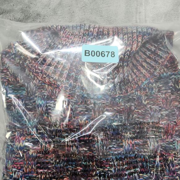 Nordstrom ELODIE Sweater Womens XL Multicolor Turtleneck Drop Shoulder Boxy - Picture 9 of 9